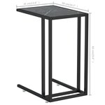vidaXL Table d'appoint ordinateur Marbre noir 50x35x65 cm Verre trempé