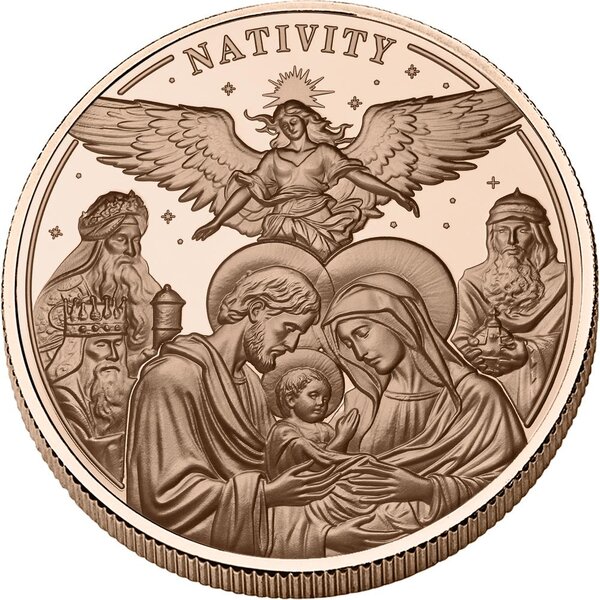 Pièce de monnaie en Cuivre 500 Francs g 155.5 (5 oz) Millésime 2025 NATIVITY