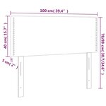 vidaXL Tête de lit à LED Vert foncé 100x5x78/88 cm Velours