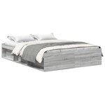 vidaXL Cadre de lit sans matelas sonoma gris 150x200 cm