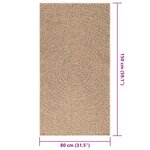 vidaXL Tapis ZIZUR 80x150 cm aspect de jute intérieur et extérieur