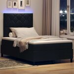 vidaXL Lit à ressorts avec matelas Noir 120 x 200 cm tissu