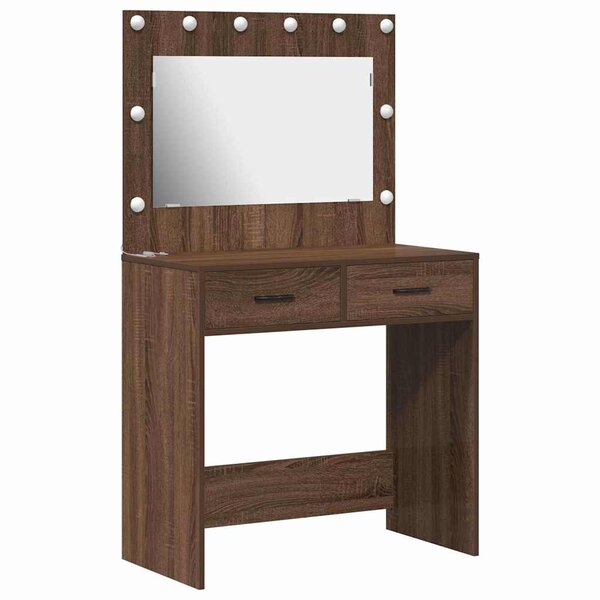 vidaXL Table de Toilette avec tiroir Chêne brun 78 5 x 41 x 135 cm