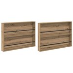 vidaXL Étagère à magazines 2 Pièces Chêne artisanal 100 x 12 x 70 cm