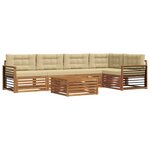 vidaXL Ensemble de canapés d'extérieur 6 pc Naturel et Beige