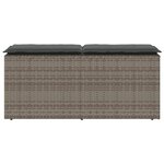 vidaXL Banc de jardin avec coussin gris 110x40x44 cm résine tressée