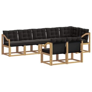 vidaXL Ensemble de canapés d'extérieur 8 Pièces Blanc et noir