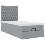 vidaXL Cadre de lit ottoman et matelas gris clair 90x190 cm tissu