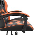 vidaXL Chaise de jeu pivotante Noir et orange Similicuir