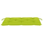 vidaXL Banc de jardin avec coussin vert vif 112 cm Bois de teck massif