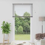 vidaXL Store de Fenêtre avec des rideaux Manuel Argent Aluminium