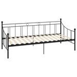 vidaXL Cadre de lit de repos sans matelas noir métal 90x200 cm