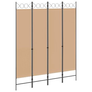 vidaXL Paravent 4 panneaux Beige 160 x 200 cm Tissu