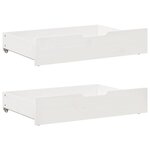 vidaXL Lit de jour avec gigogne et tiroirs sans matelas blanc 90x190cm