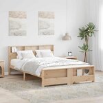 vidaXL Cadre de lit Marron 140 x 200 cm Bois massif en pin