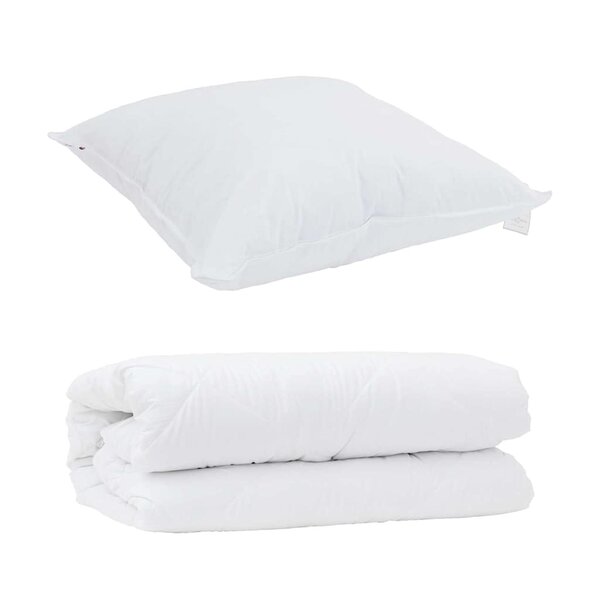 vidaXL Duvet avec Oreiller 2 Pièces Blanc 140 x 200 cm Microfibre