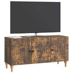 vidaXL Meuble TV Chêne fumé 99 x 34 5 x 50 cm Bois d'ingénierie