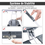 Table de camping pique nique pliante portable 4 personnes aluminium plastique gris foncé