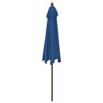 vidaXL Parasol de jardin avec mât en bois bleu azuré 299x240 cm