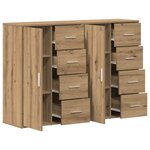 vidaXL Buffet 2 Pièces Chêne artisanal 60 x 31 x 84 cm Bois d'ingénierie