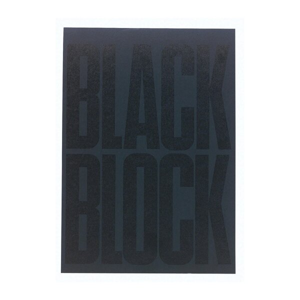 Bloc Black Block 29 7x21cm - Papier Jaune Quadrillé 5x5 - 70 Feuillets - Noir - Exacompta