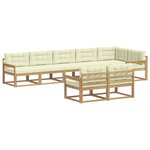 vidaXL Ensemble de canapés d'extérieur 6 pc Blanc et crème Polyester