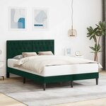 vidaXL Cadre de lit avec tête de lit Vert foncé 140 x 200 cm Velours