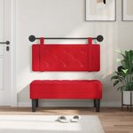 vidaXL Tête de lit suspendue Avec lumière LED Rouge Simili cuir