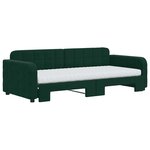 vidaXL Lit de jour avec gigogne et matelas vert foncé 90x200cm velours