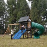 Aire de jeux - Toboggan bleu et toboggan tubulaire - Cody