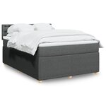 vidaXL Sommier à lattes de lit avec matelas Gris foncé 140x190cm Tissu