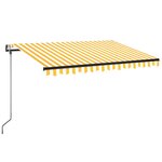 vidaXL Auvent automatique capteur de vent/LED 350x250cm Jaune et blanc