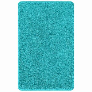 vidaXL Tapis de bain antidérapant Turquoise 60 x 90 cm PP