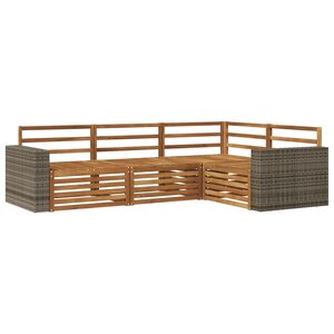 vidaXL Ensemble de canapés d'extérieur 4 Pièces Naturel