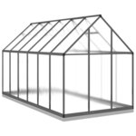 vidaXL Serre avec cadre de base anthracite 334x169x202 cm aluminium