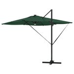 vidaXL Parasol déporté Roma avec LEDs Vert 286x285x270 cm Aluminium