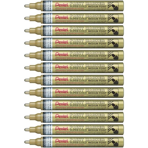 Marqueur Peinture PAINT MARKER MMP10 Pointe ronde Moyenne Or x 12 PENTEL