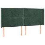 vidaXL Tête de lit avec oreilles Vert foncé 163x16x118/128 cm Velours
