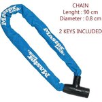 Chaîne antivol vélo à clé chaîne 90 cm - Bleu
