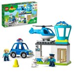 Lego 10959 duplo le commissariat et l'hélicoptere de la police  voiture avec gyrophare et sirene  jouet d'éveil des 2 ans