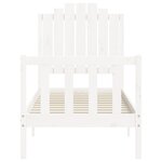vidaXL Cadre de lit avec tête de lit blanc petit simple bois massif