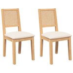vidaXL Chaises à manger coussins 2 Pièces bois massif caoutchouc