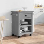 VidaXL Chariot de cuisine BODO gris 67 5x45x80 cm