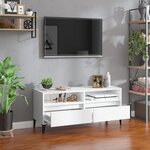 vidaXL Meuble TV blanc 100x34 5x44 5 cm bois d'ingénierie