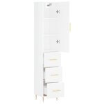 vidaXL Buffet haut Blanc brillant 34 5x34x180 cm Bois d'ingénierie