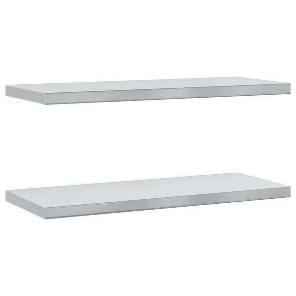 vidaXL Étagères murales 2 Pièces 75x30x3 cm argenté acier inoxydable
