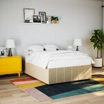 vidaXL Cadre de lit sans matelas crème 160x200 cm tissu