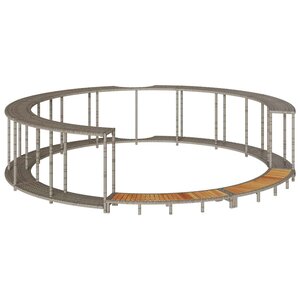 vidaXL Cadre de bain à remous rangement et marche gris résine tressée