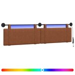 vidaXL Tête de lit suspendue Marron PU antique