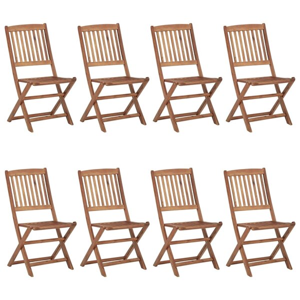 vidaXL Chaises pliables d'extérieur lot de 8 Bois d'acacia solide